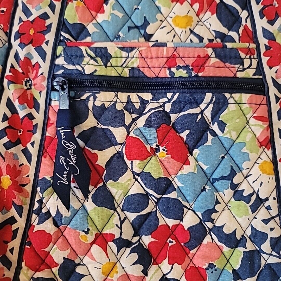 Vera Bradley Flowered Crossbody Hipster Bag Red, Blue, White, Green