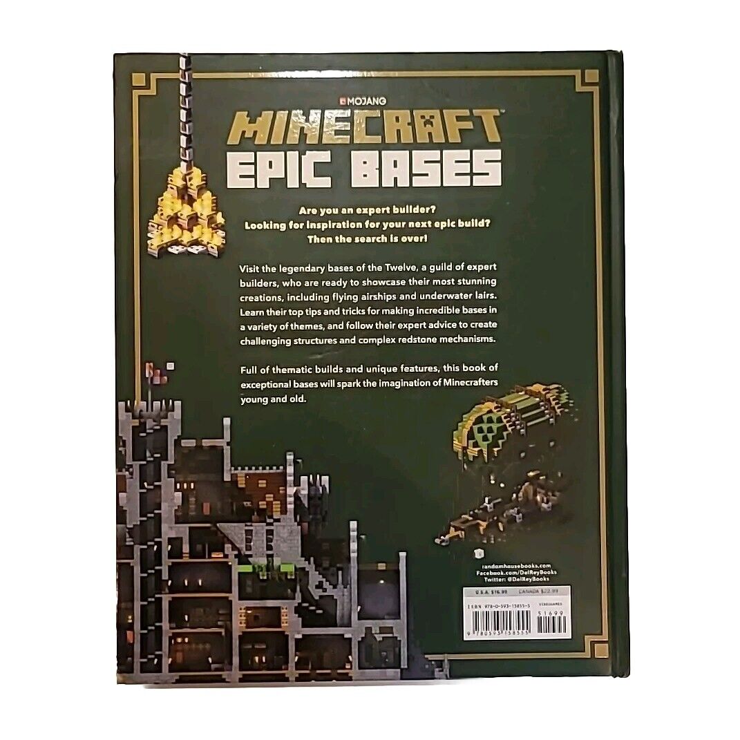 Minecraft Epic Bases Book Mojang Hardcover First Edition Printing Official Guide