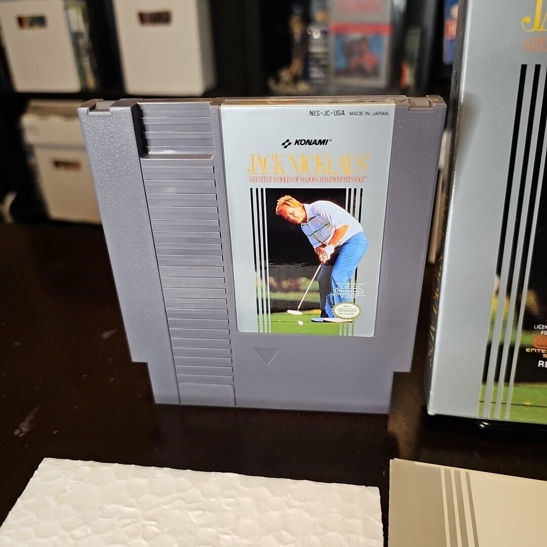 Jack Nicklaus' Greatest 18 Holes Major Championship Golf NES CIB Complete NM