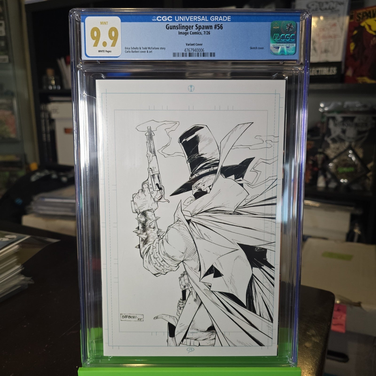 GUNSLINGER SPAWN #56 CGC 9.9 SKETCH!