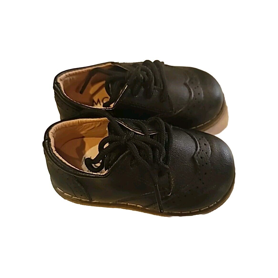 Toddler Boy Oxford Shoes MG Baby Black Lace Excellent Preowned Size 6