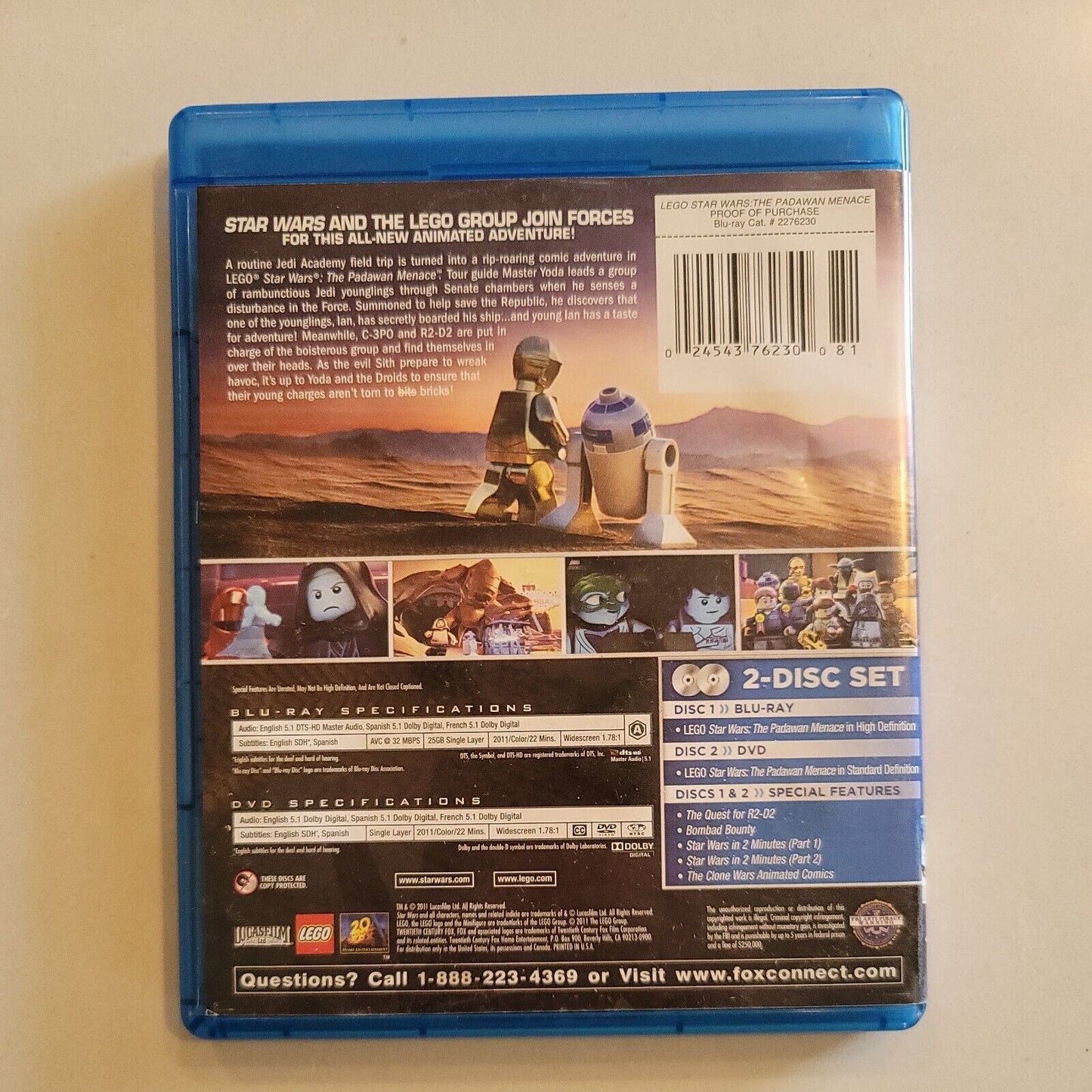 LEGO Star Wars: The Padawan Menace (Blu-ray Disc, 2012, 2-Disc Set) Sb8