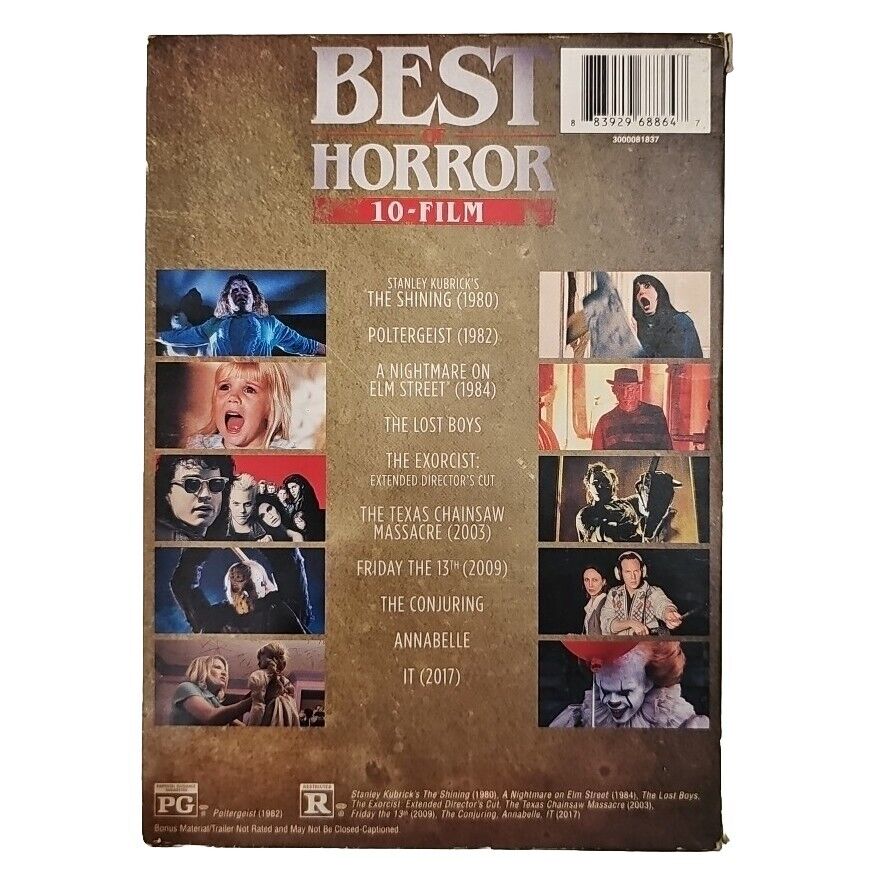 Best of Horror 10-Film DVD Read Description Shining Poltergeist The Conjuring, 