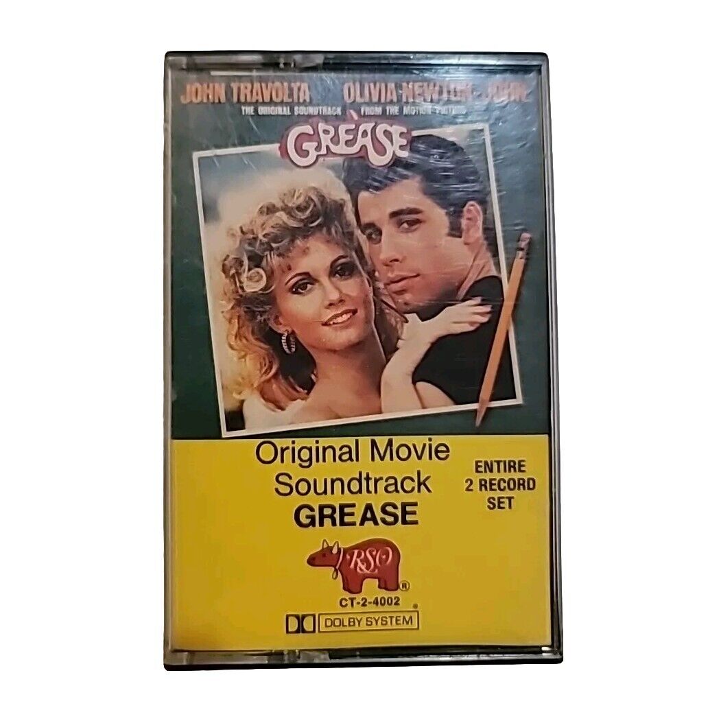 Grease Original Movie Soundtrack Cassette RSO Records 1978 CT-2-4002