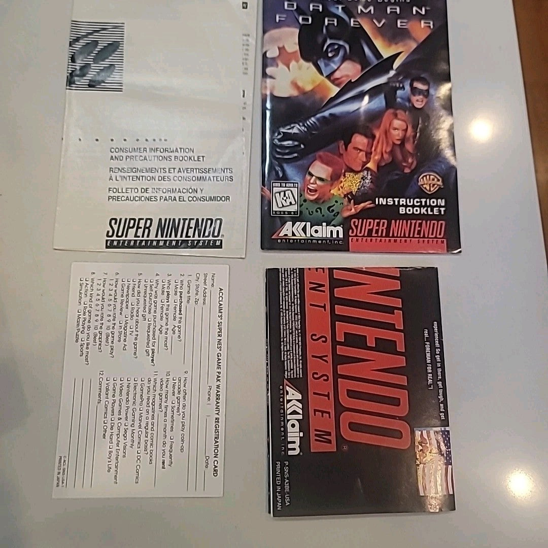 Batman Forever (Super Nintendo SNES) Complete in Box CIB