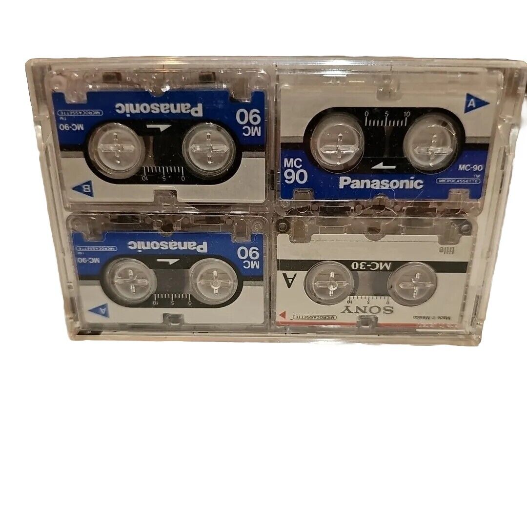 (4) Micro Cassette Tape 3 x MC-90 Tapes Panasonic, 1 x MC-30 