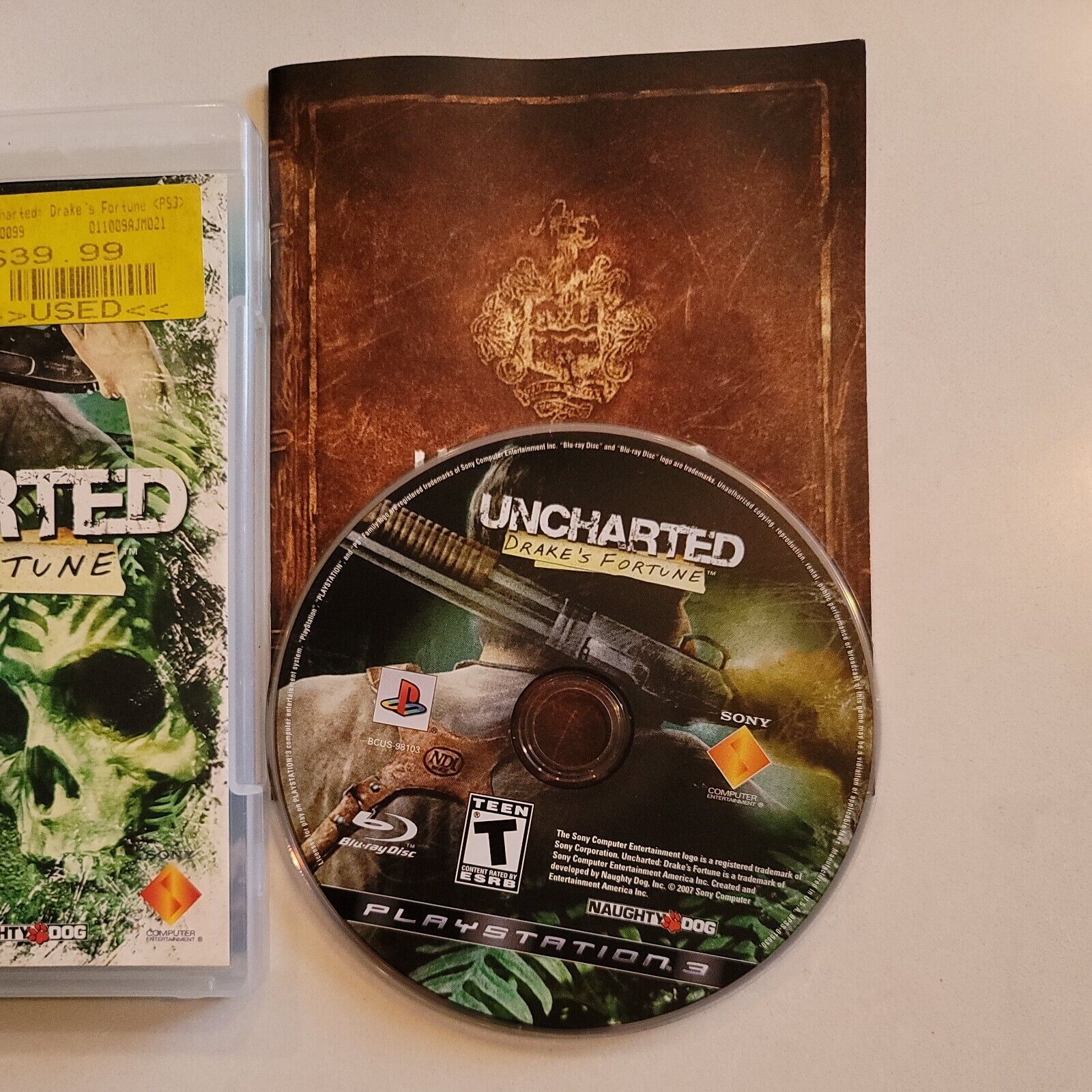 Uncharted: Drake's Fortune (Sony PlayStation 3, 2007) PS3 Complete SB10