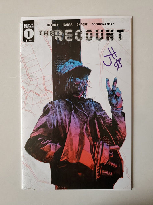 Recount #1 2nd Print - Scout Comics NM AUTOGRAPHED Signed Hedrick