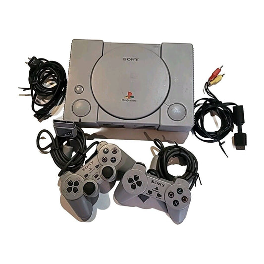 Sony PlayStation 1 PS1 SCPH-1001 Console System Bundle 2 Controllers TESTED