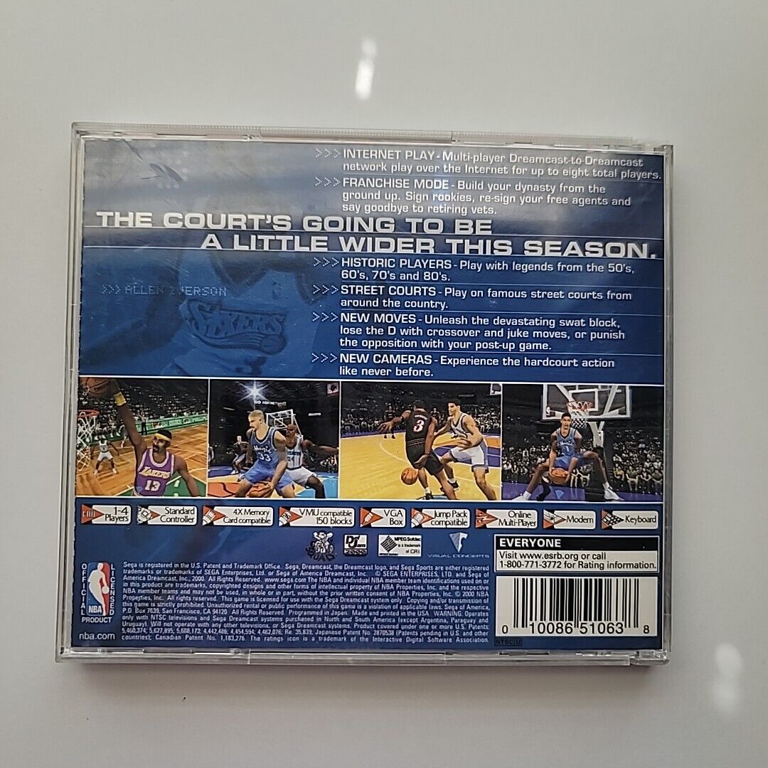 NBA 2K1 (Sega Dreamcast, 2000) Complete In Box, Tested