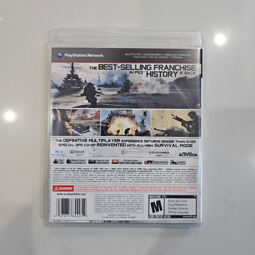 Call of Duty Modern Warfare 3 PS3 PlayStation 3 - Complete CIB