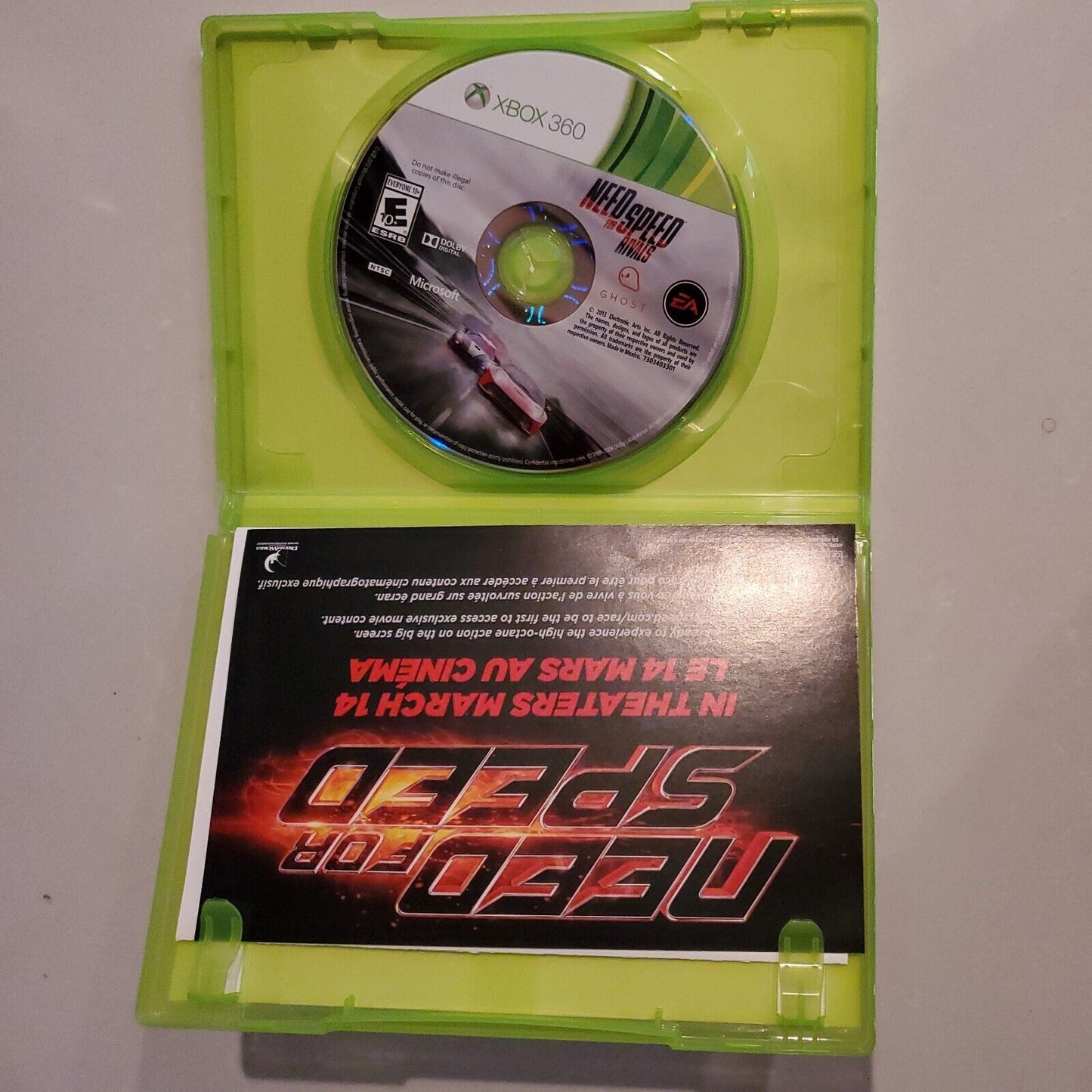 Need for Speed: Rivals (Microsoft Xbox 360, 2013) No Manual Free Shipping SB1