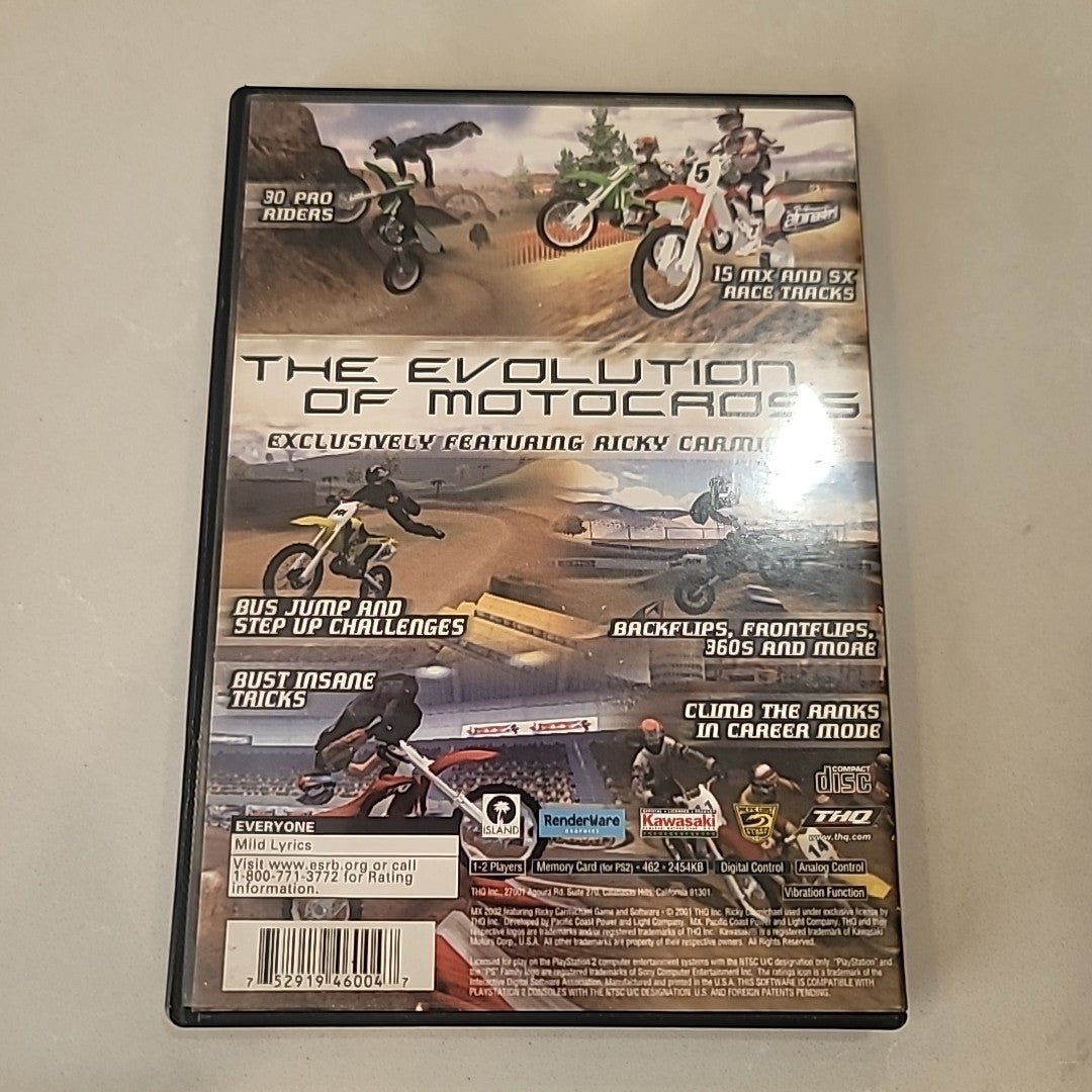 MX 2002 Featuring Ricky Carmichael (Sony PlayStation 2, 2001) No Manual 