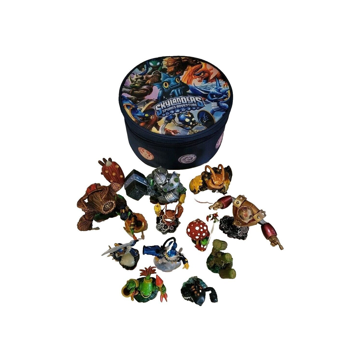 Lot Of 12 Skylanders Activision Figures Green and Orange Base Figures with Bag