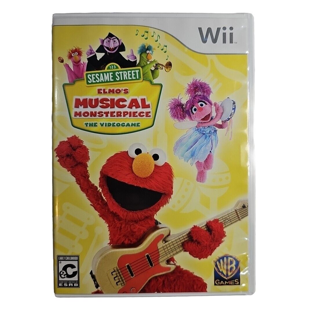 Sesame Street Elmo's Musical Monsterpiece Nintendo Wii Complete W/Manual