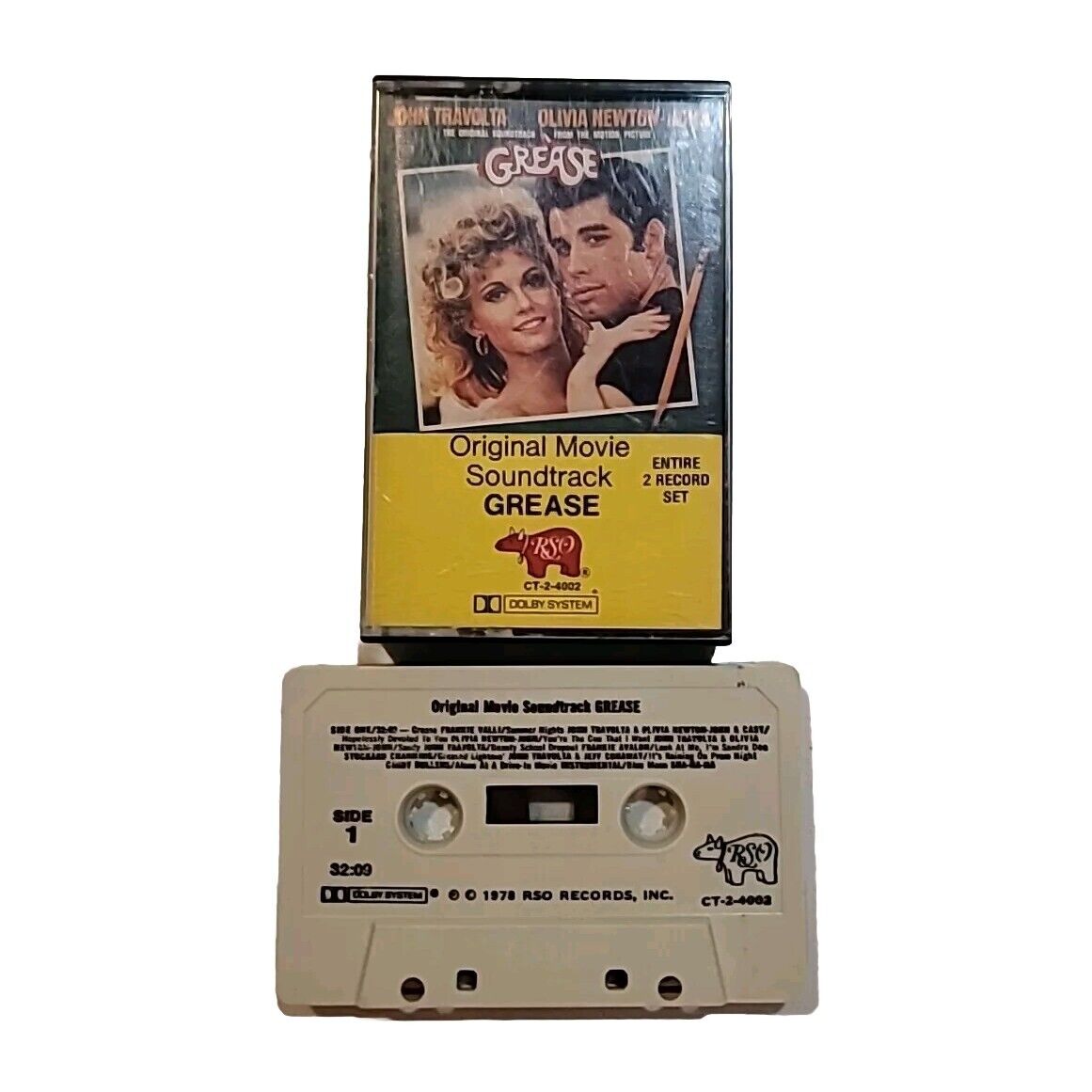 Grease Original Movie Soundtrack Cassette RSO Records 1978 CT-2-4002