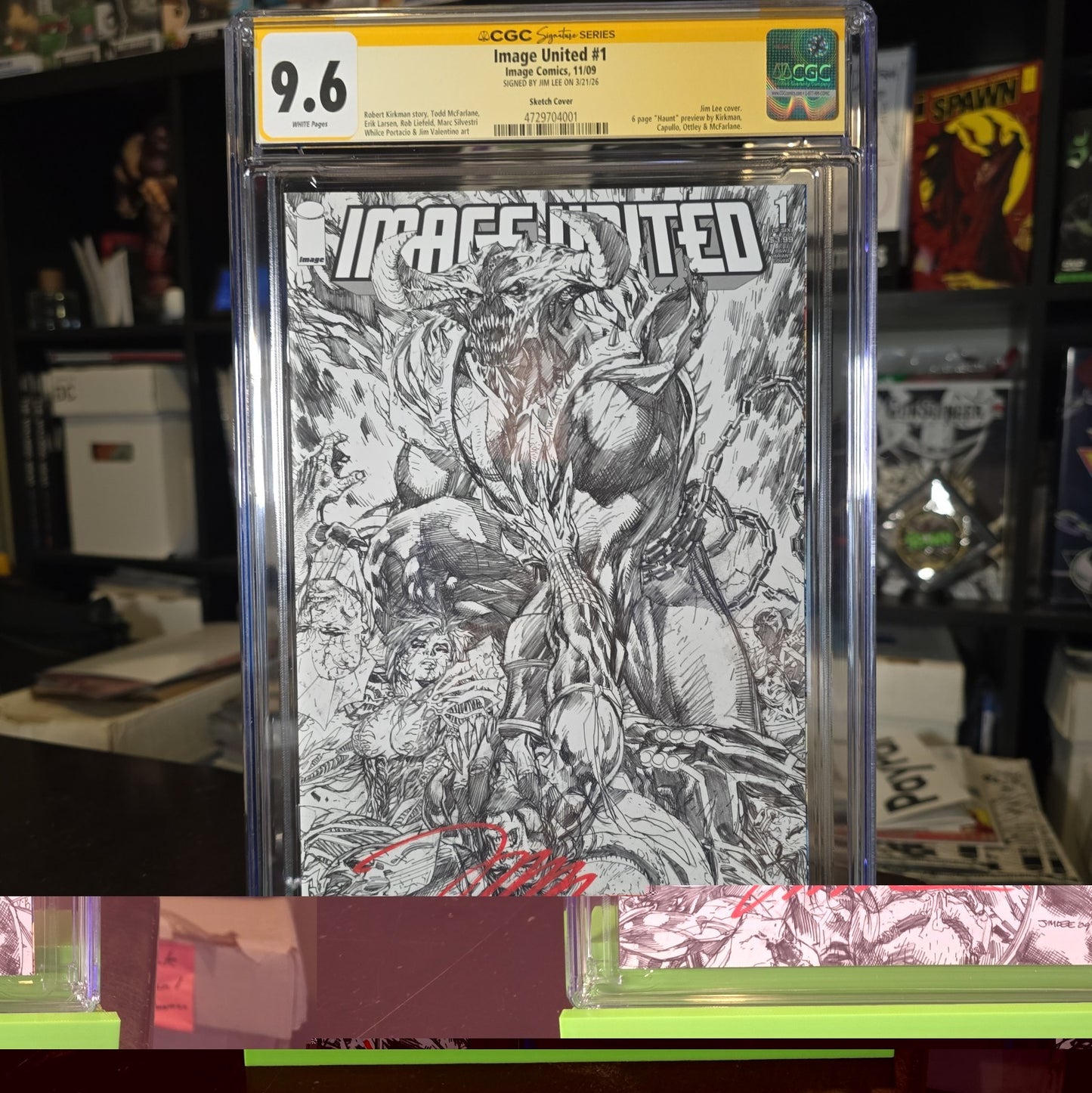 IMAGE UNITED #1 1:100 JIM LEE SKETCH COVER CGC 9.6 NM+ SIGNED BY JIM LEE
