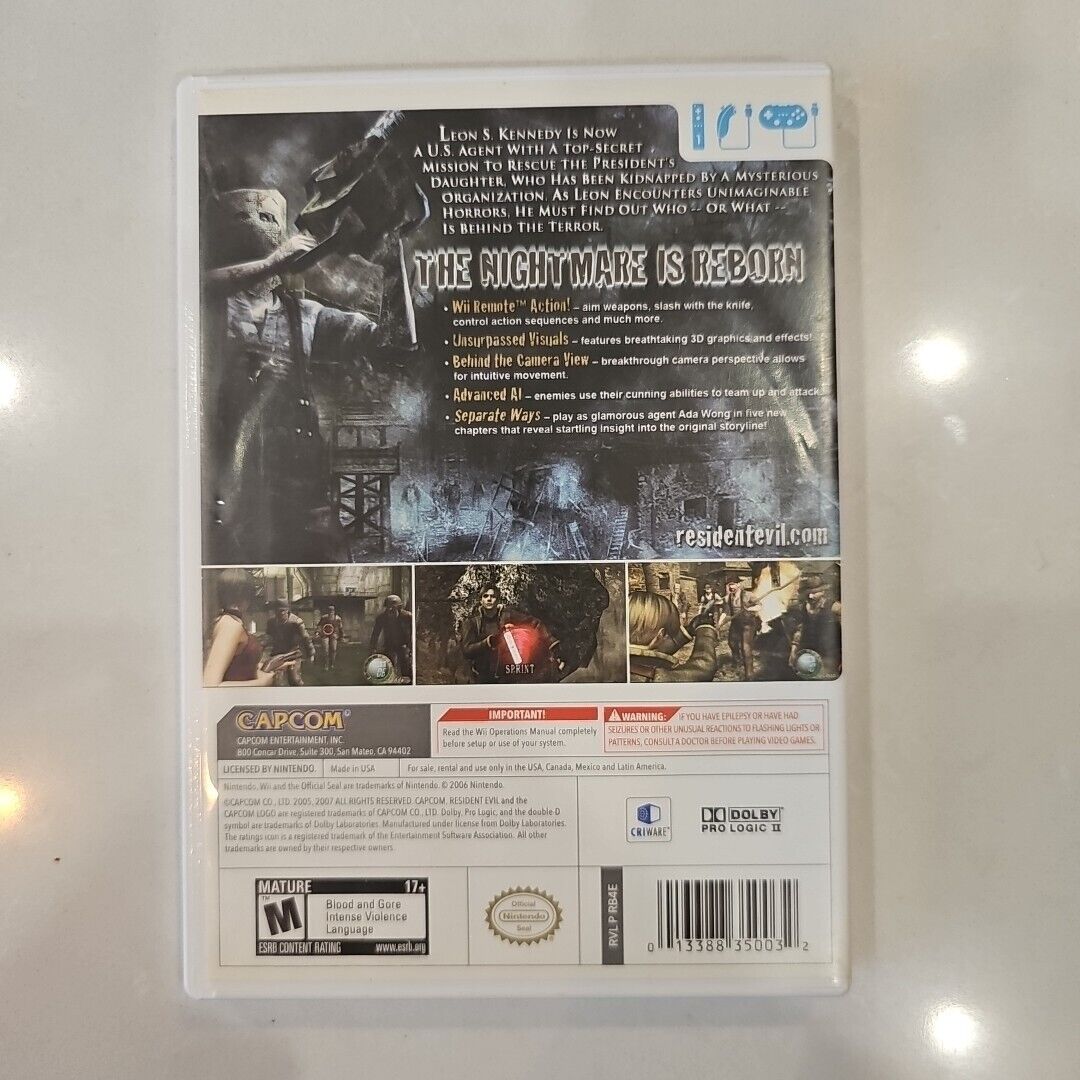 Resident Evil 4 Wii Edition (Nintendo Wii) CIB Complete W/ Manual