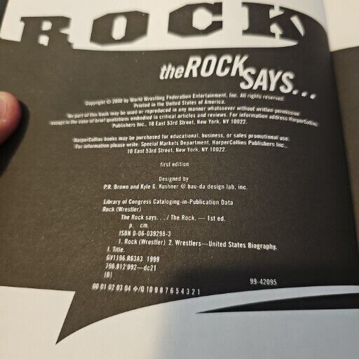 The Rock Says... by The Rock; Joe Layden 1st EDITION