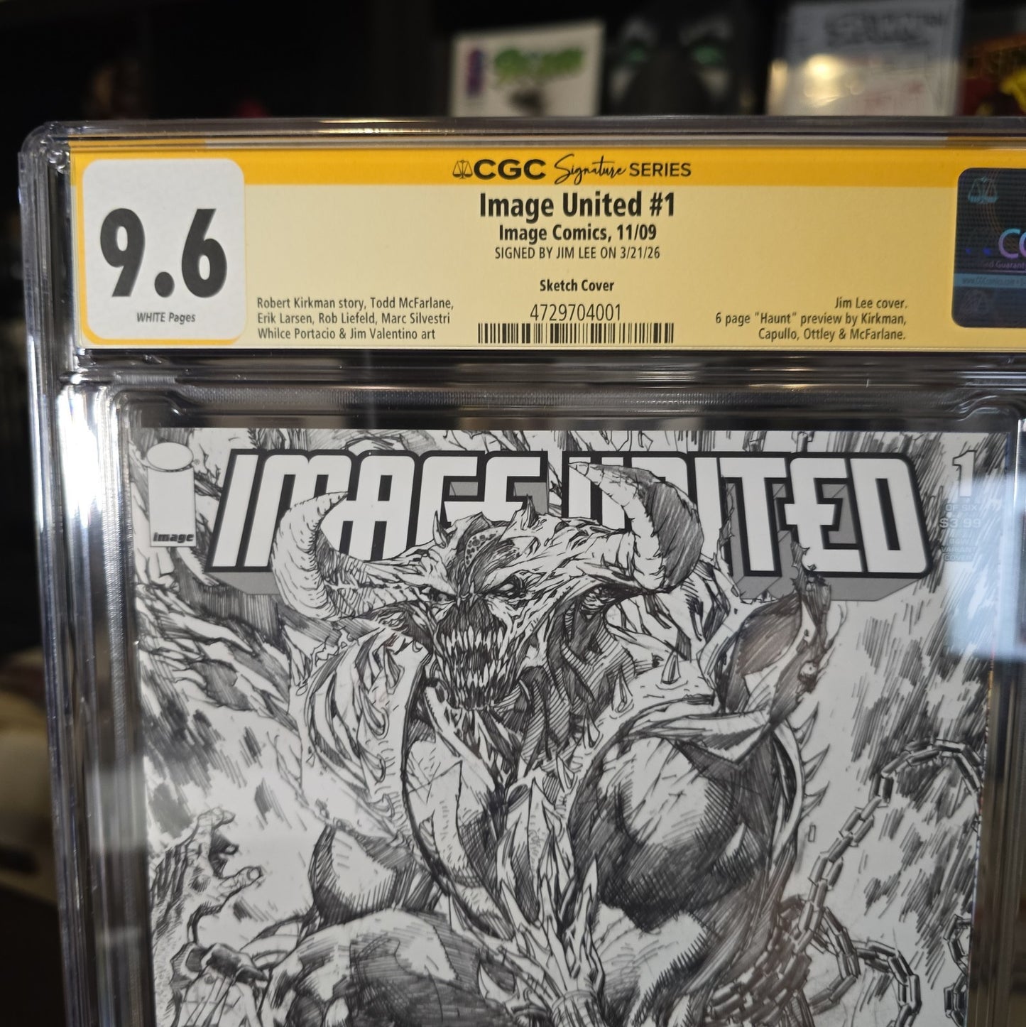 IMAGE UNITED #1 1:100 JIM LEE SKETCH COVER CGC 9.6 NM+ SIGNED BY JIM LEE