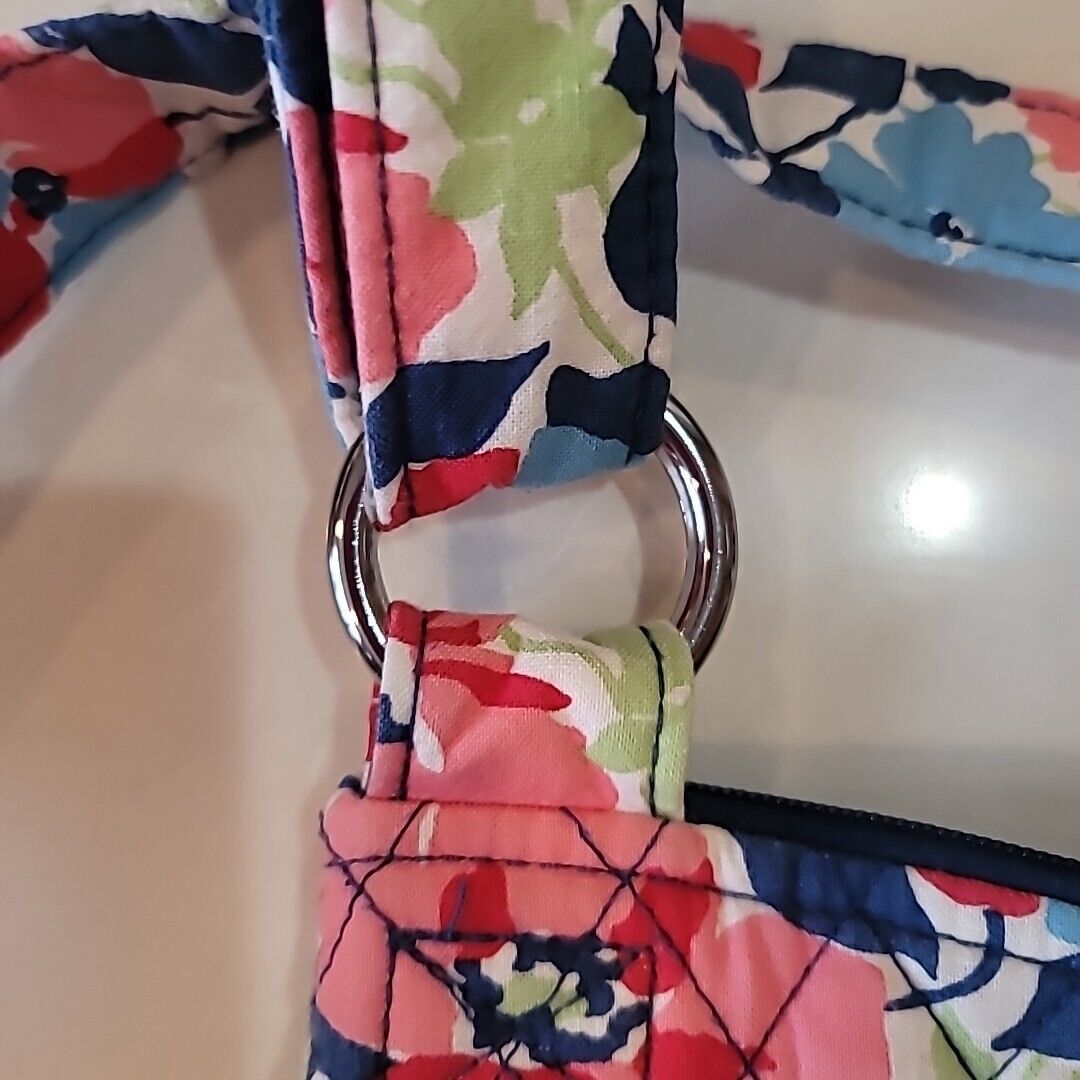 Vera Bradley Flowered Crossbody Hipster Bag Red, Blue, White, Green