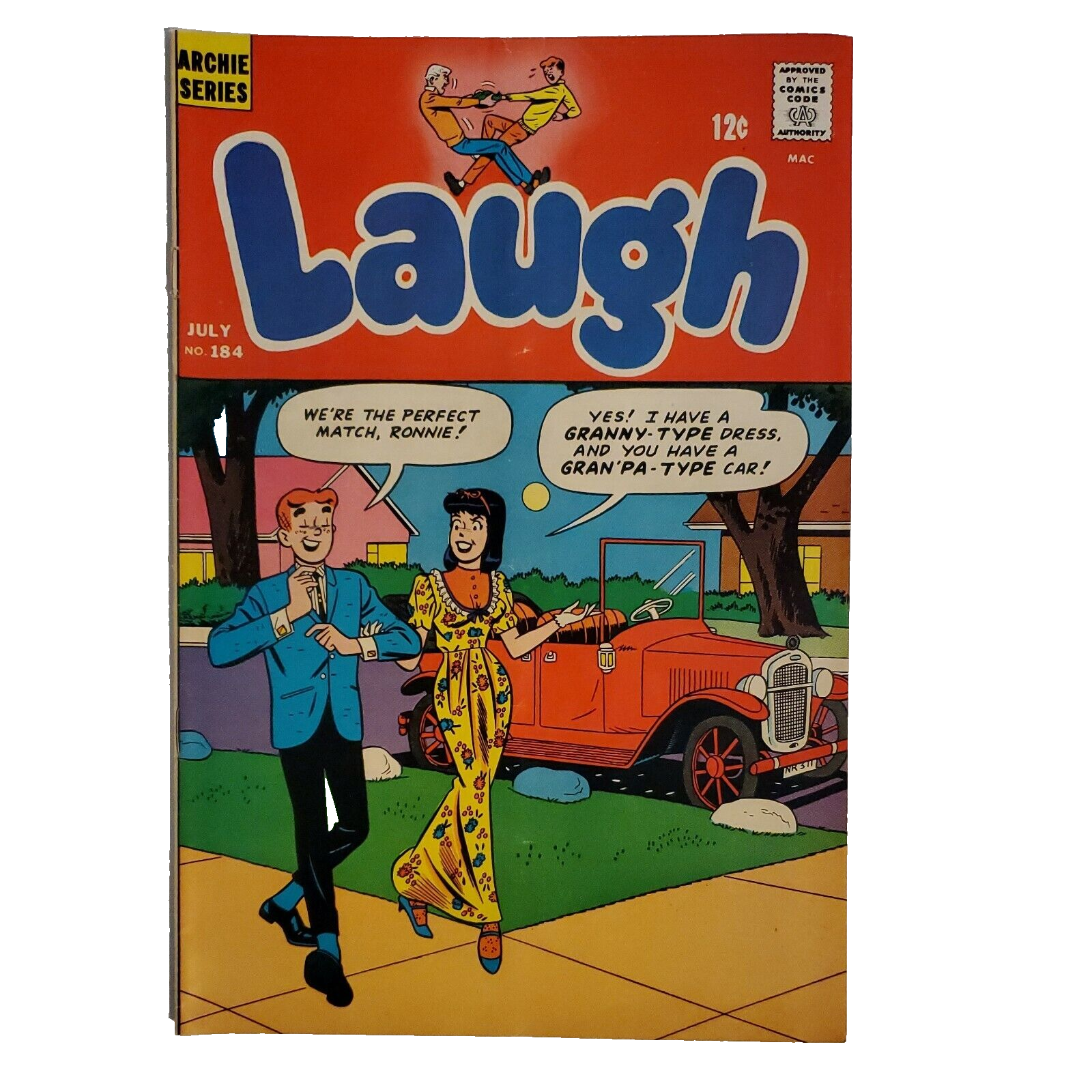 Laugh #184  - Archie Comics 1966 - Cool Mod Cover Beautiful Copy