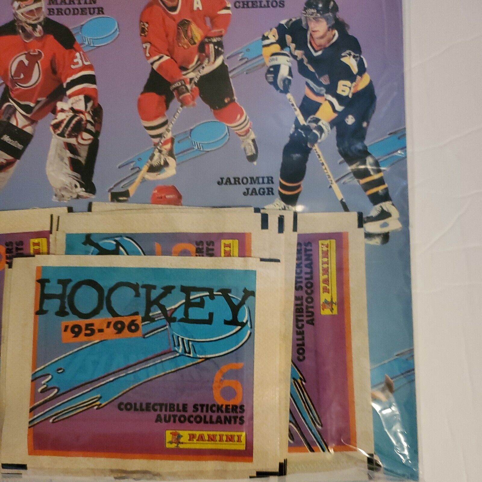 1995-96 Panini NHL Sticker Starter Set Album + 60 Stickers Factory Sealed