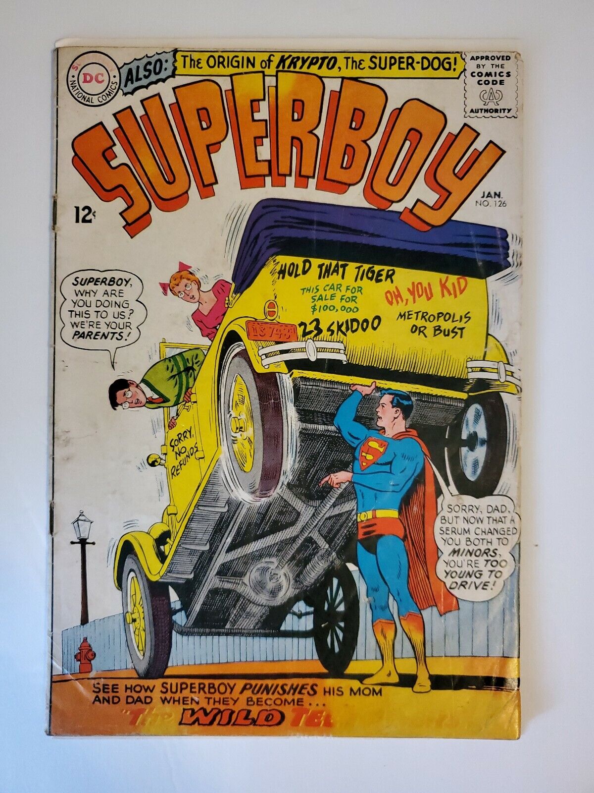 SUPERBOY #126 1966 DC COMIC Silver Age THE WILD TEEN-AGERS!