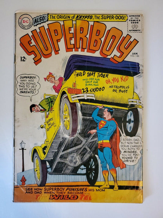 SUPERBOY #126 1966 DC COMIC Silver Age THE WILD TEEN-AGERS!