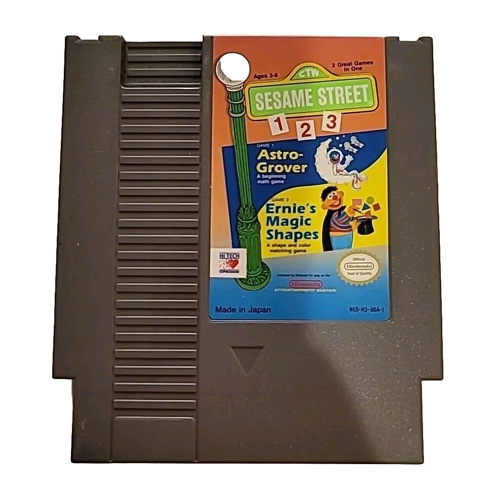 Grover Magic Sesame Street Astro-Grover & Ernie's Magic Shapes for Nintendo NES – I ...
