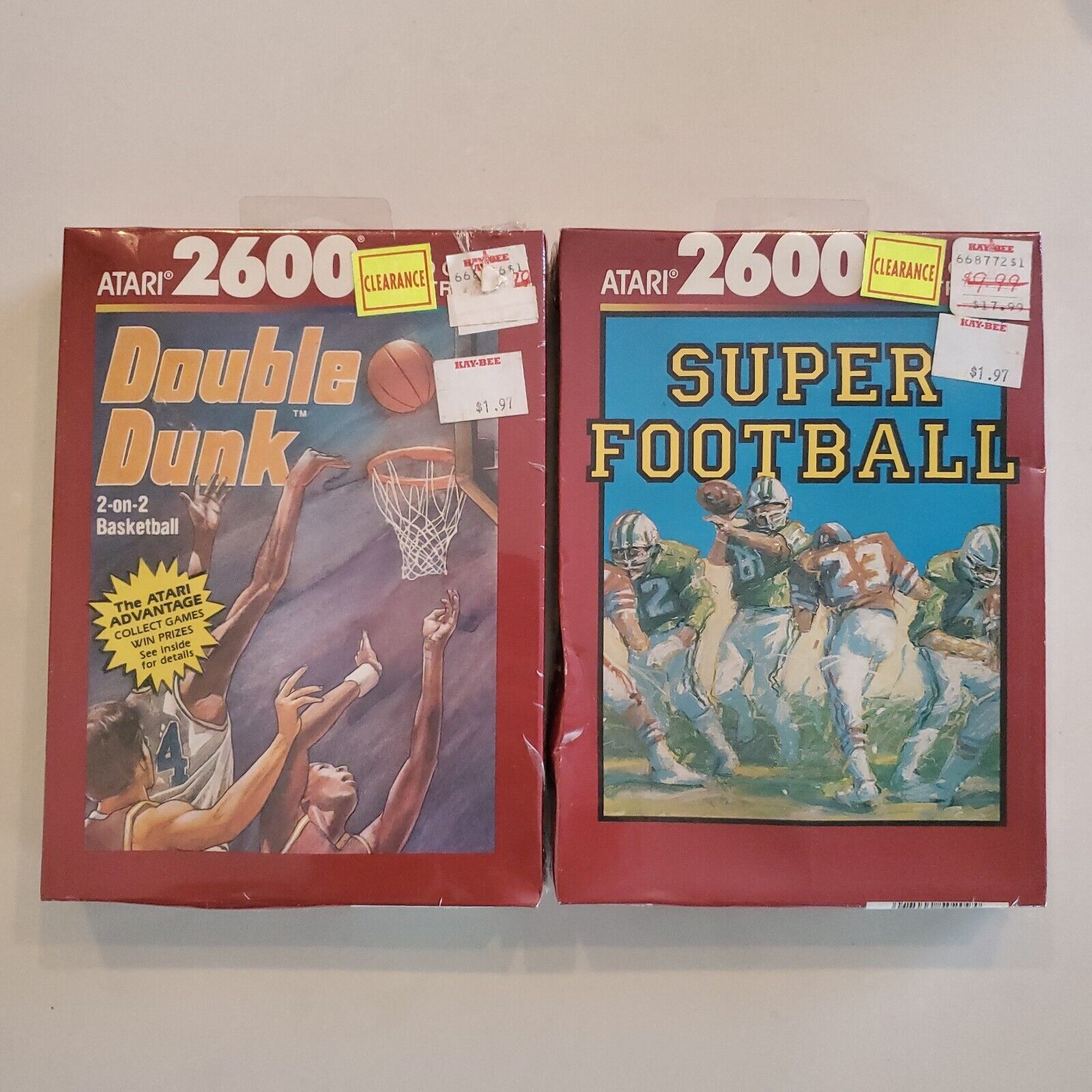  NEW SEALED DOUBLE DUNK BASKETBALL & SUPER FOOTBALL ATARI 2600