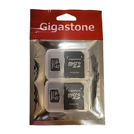 Gigastone 64GB 2-Pack Micro SD Card 4K UHD Video 90Mb/S Micro SDXC UHS-I U3 Clas