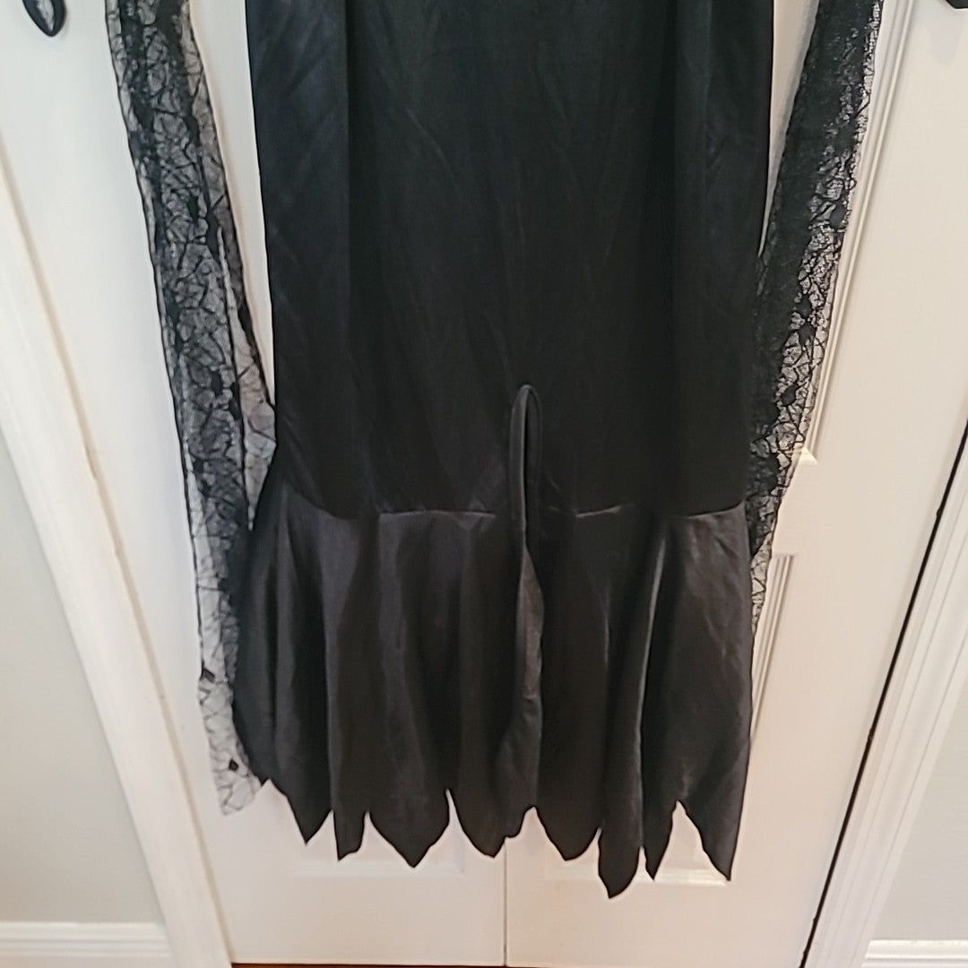 Adult Morticia Addams Family Costume Size L The Addams Family Dress & Wig