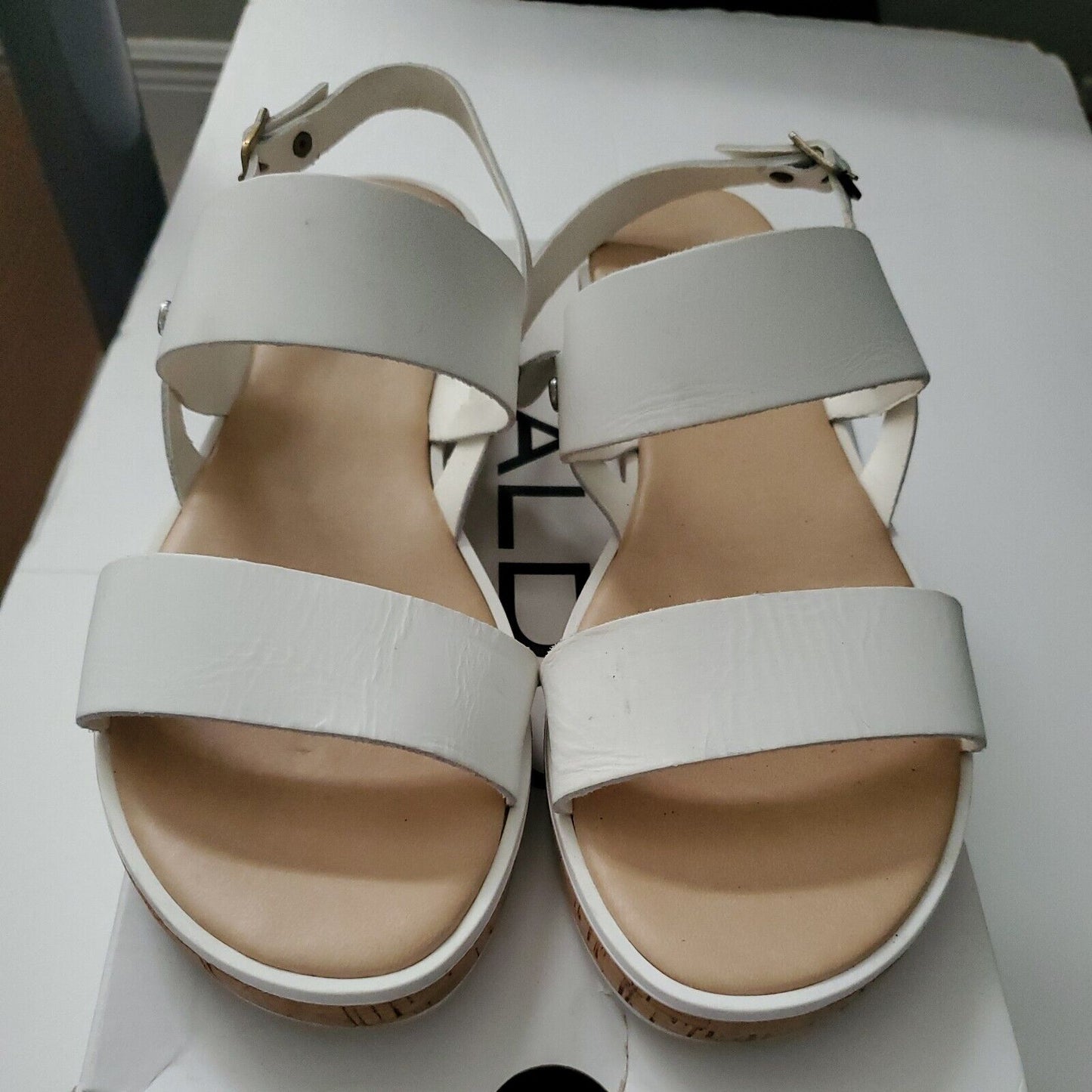 Aldo Lydda (Size 11) White and Beige Sandal Woman 