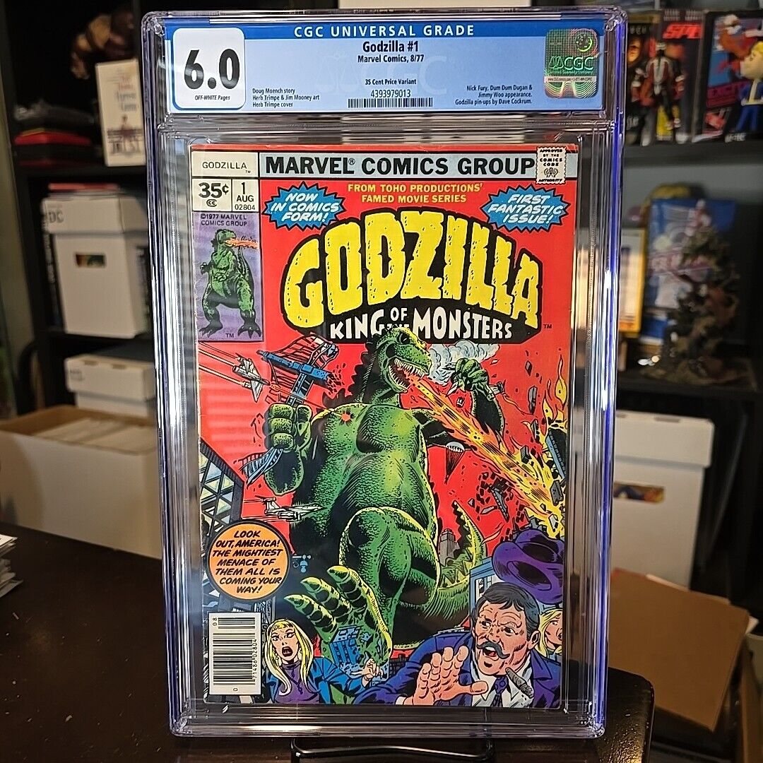 GODZILLA #1 CGC 6.0 First 1st App 1977!! VERY RARE 35 CENT VARIANT!! OW PAGES