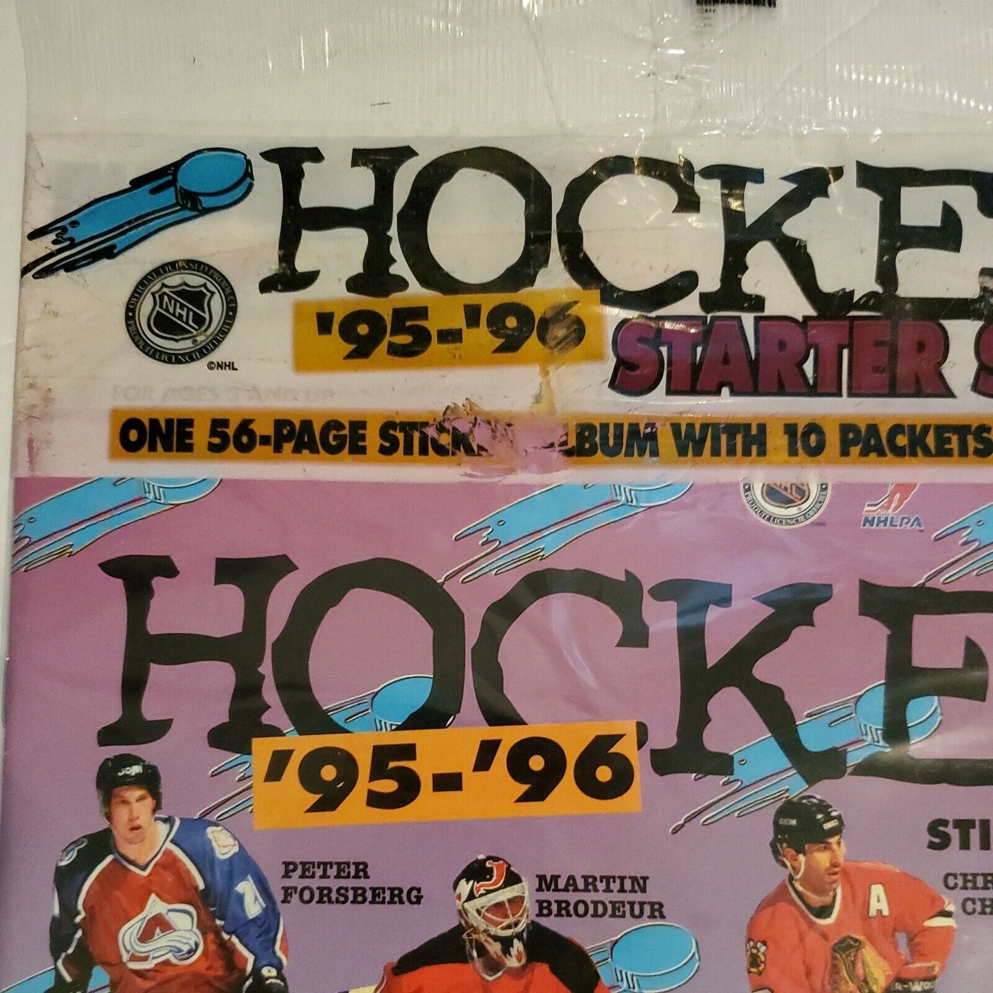 1995-96 Panini NHL Sticker Starter Set Album + 60 Stickers Factory Sealed