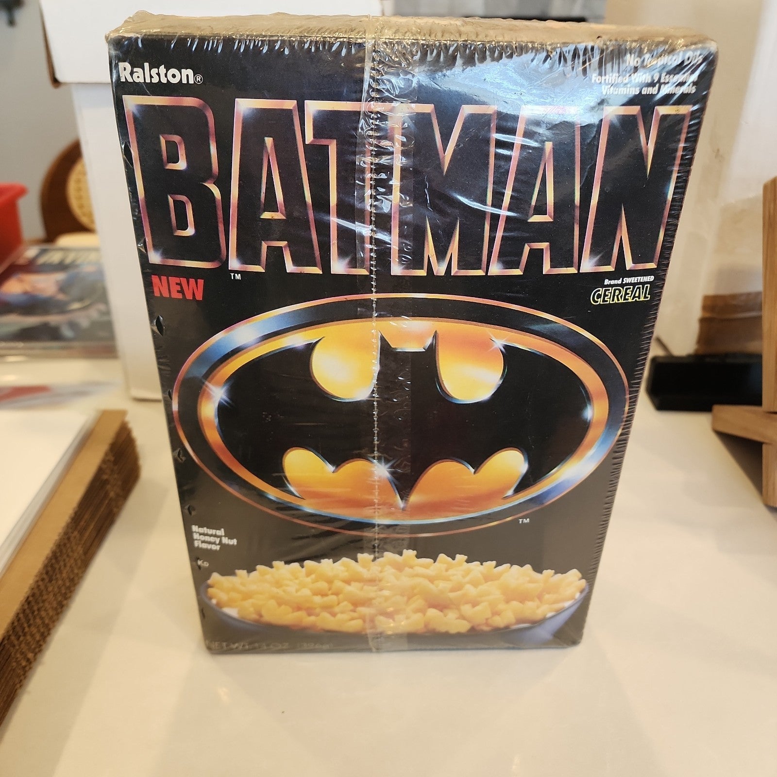 1989 Ralston Batman Cereal Full Box Factory Sealed w/Free Bank & T-Shirt Offer