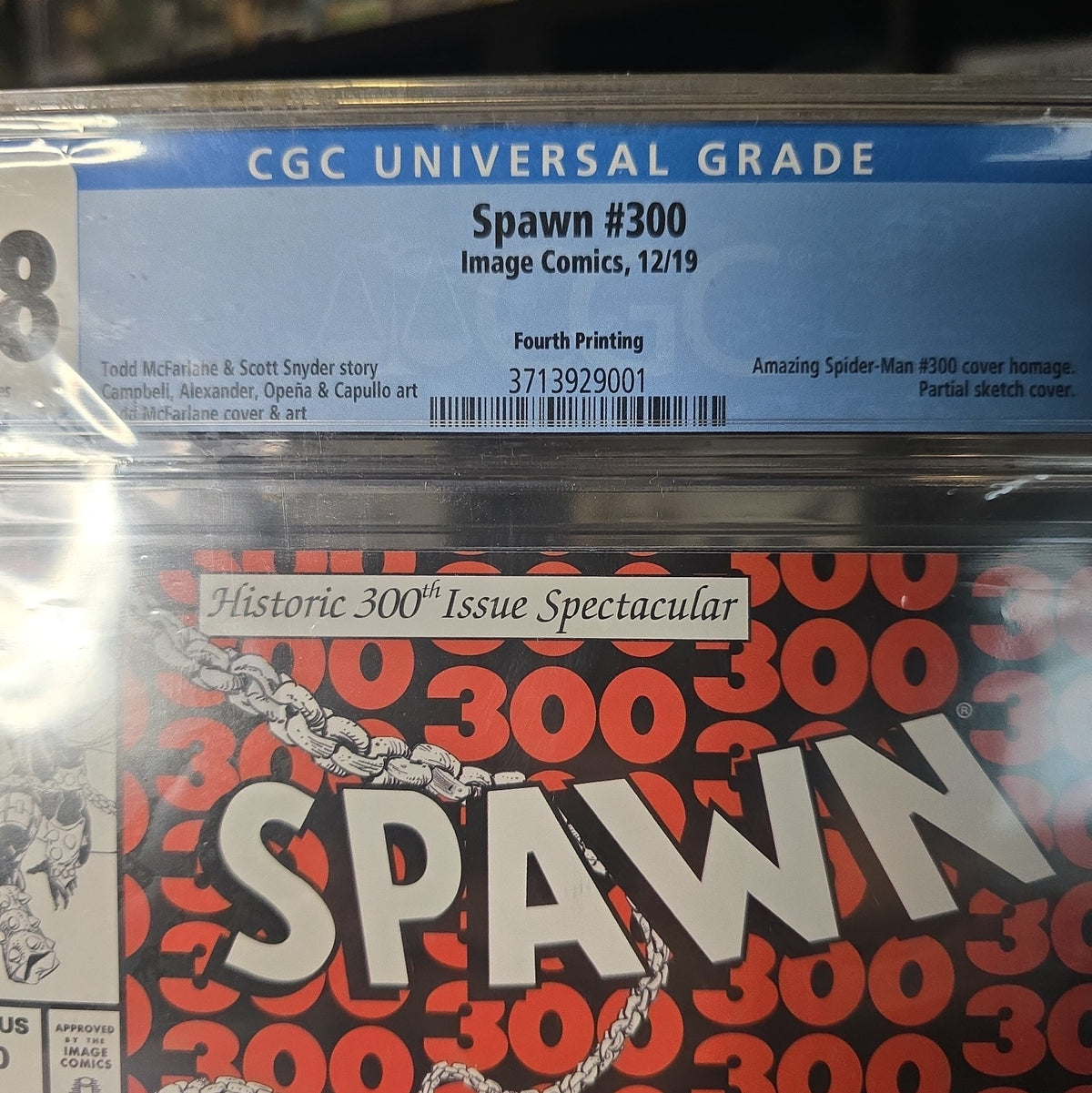 Image SPAWN (2019) #300 4th Print ASM #300 Homage Todd McFARLANE CGC 9.8 NM/MT