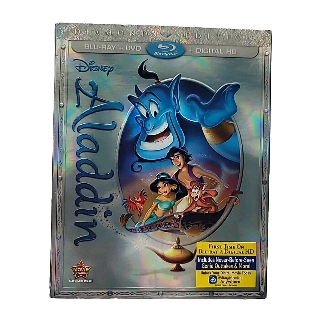 Aladdin (Blu-ray/DVD, 2-Disc Set, Diamond Edition) No Longer in Circulation Rare