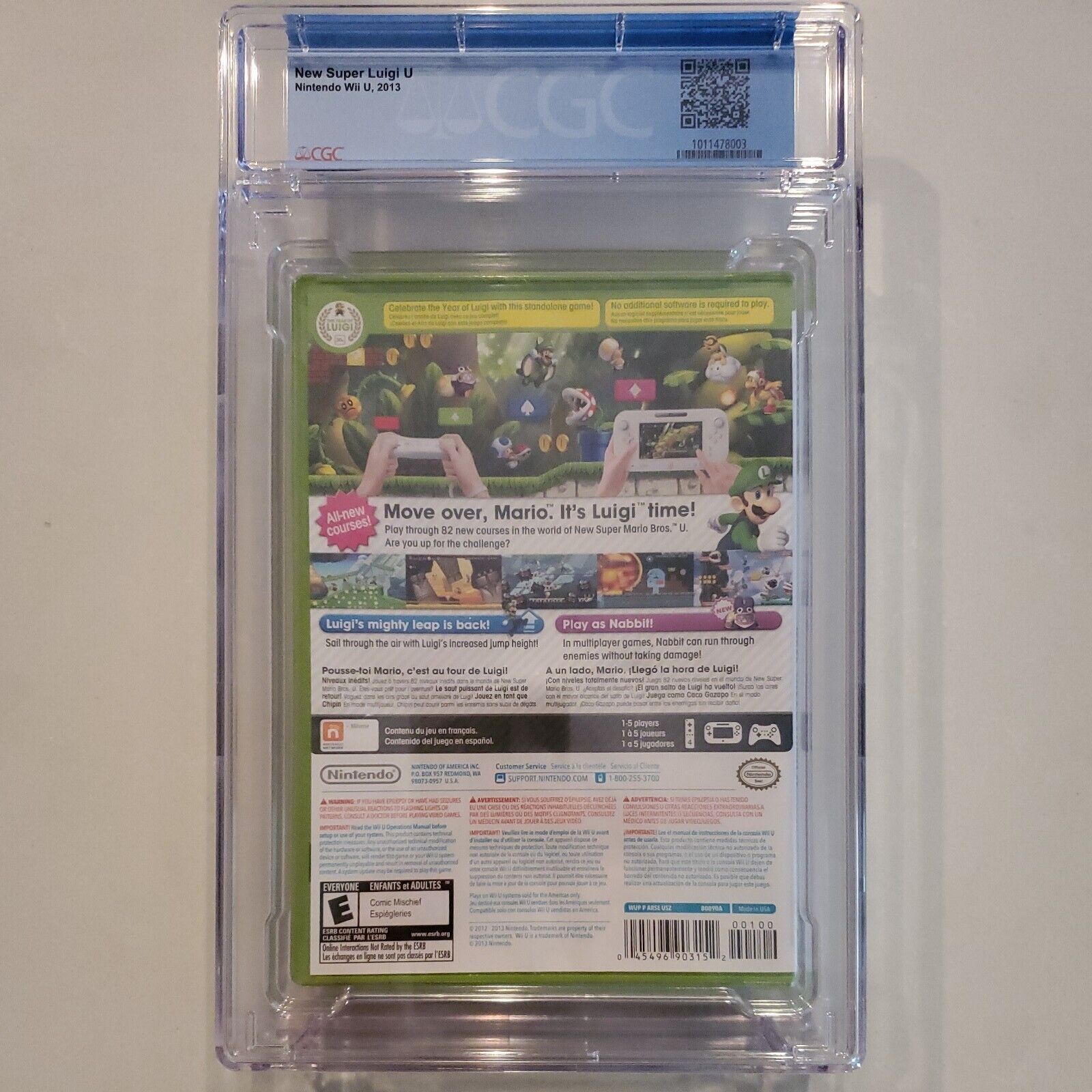 Brand New Factory Sealed Nintendo WiiU Wii U Game New Super Luigi U CGC 5.0