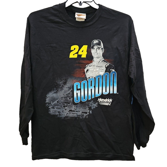 Vintage NASCAR Racing Jeff Gordon Long Sleeve T Shirt Adult Size M Black Dupont