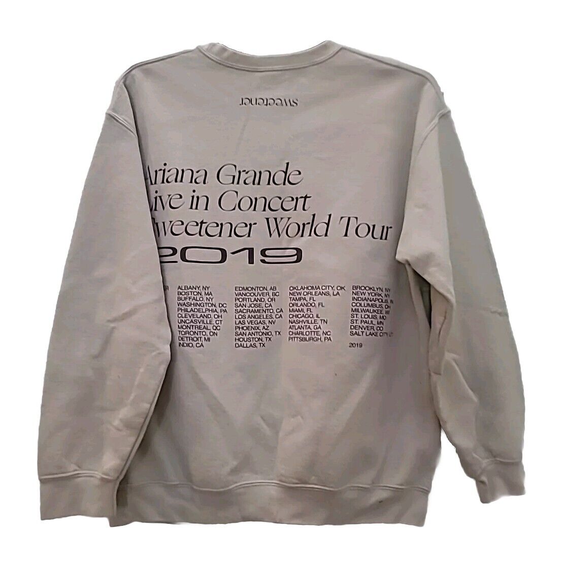 Ariana Grande 2019 Sweetener World Tour Crewneck Sweatshirt Large