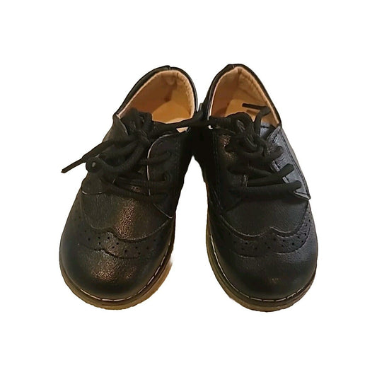 Toddler Boy Oxford Shoes MG Baby Black Lace Excellent Preowned Size 6