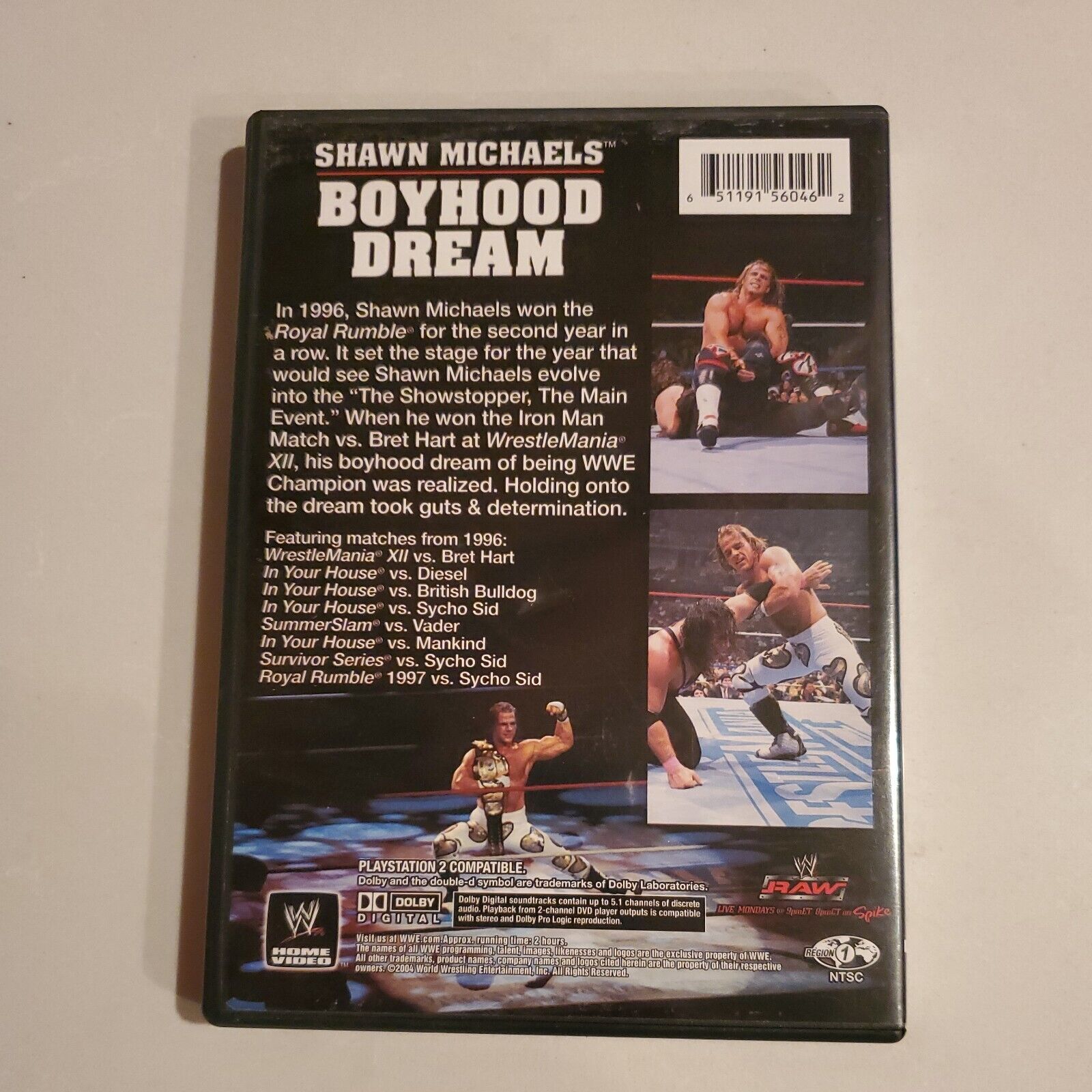 Shawn Michaels Boyhood Dreams DVD 2004 Wrestling WWE 8 PPV Matches 1990s SB3