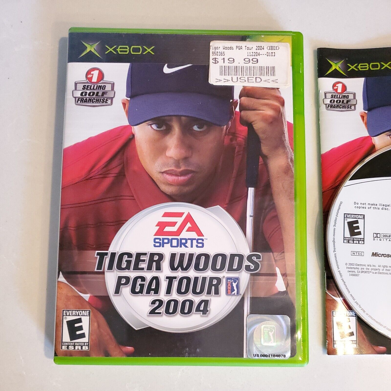 Tiger Woods PGA Tour 2004 (Microsoft Xbox, 2003) Complete w/ Manual CIB SB2