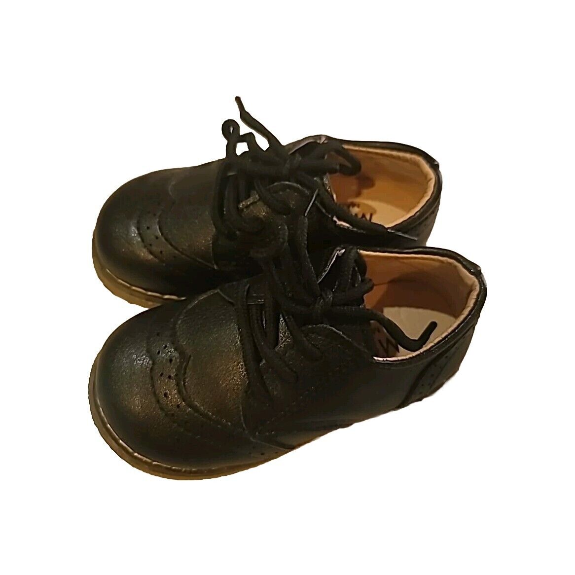 Toddler Boy Oxford Shoes MG Baby Black Lace Excellent Preowned Size 6