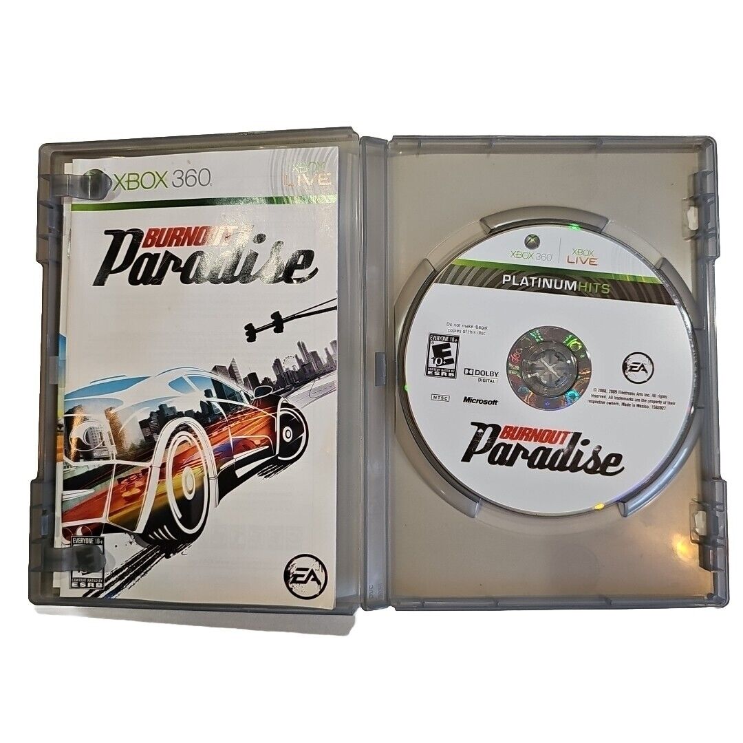 Burnout Paradise (Xbox 360, 2008) Complete w Manual CIB