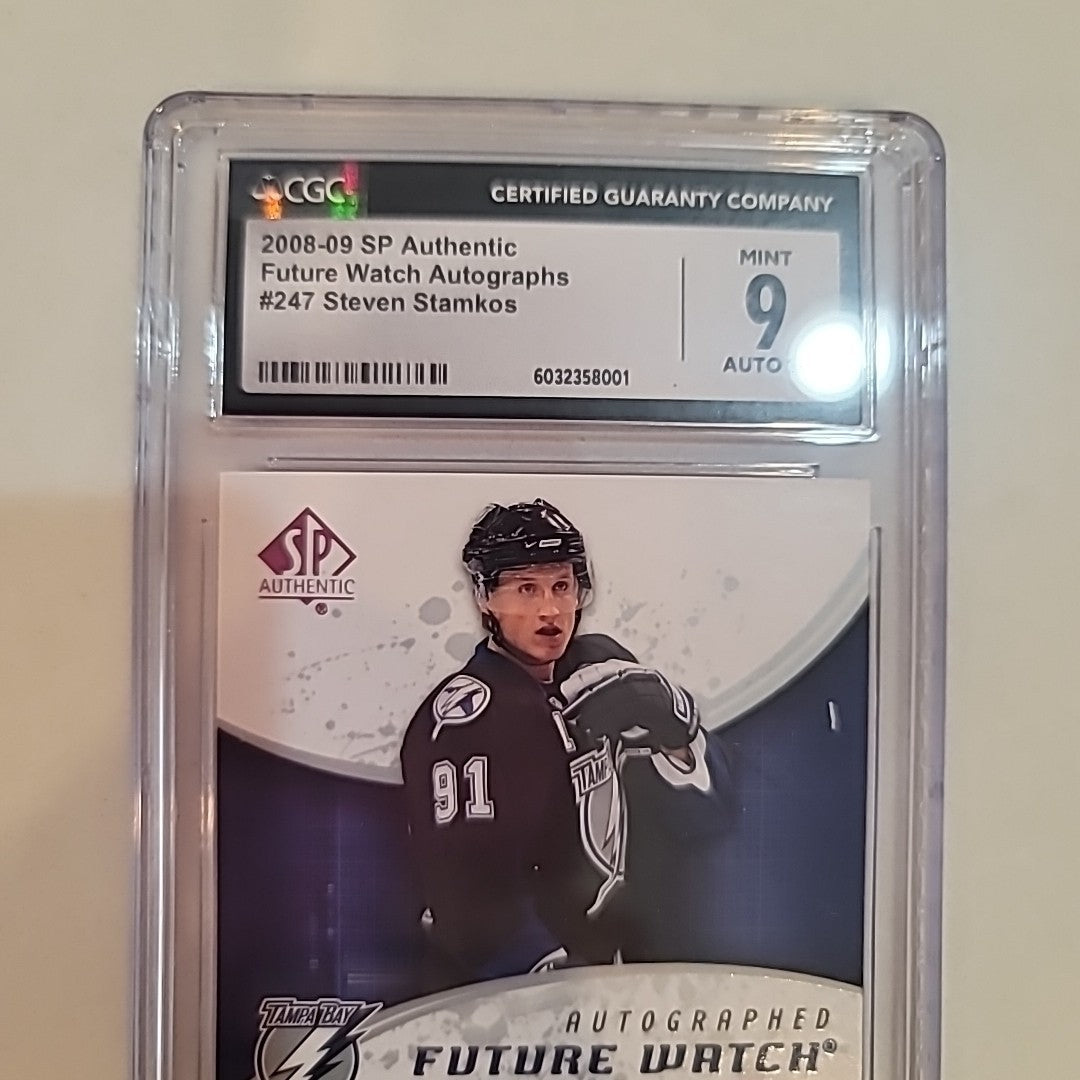 STEVEN STAMKOS 2008 SP AUTHENTIC ROOKIE FUTURE WATCH AUTO #247 Mint 9