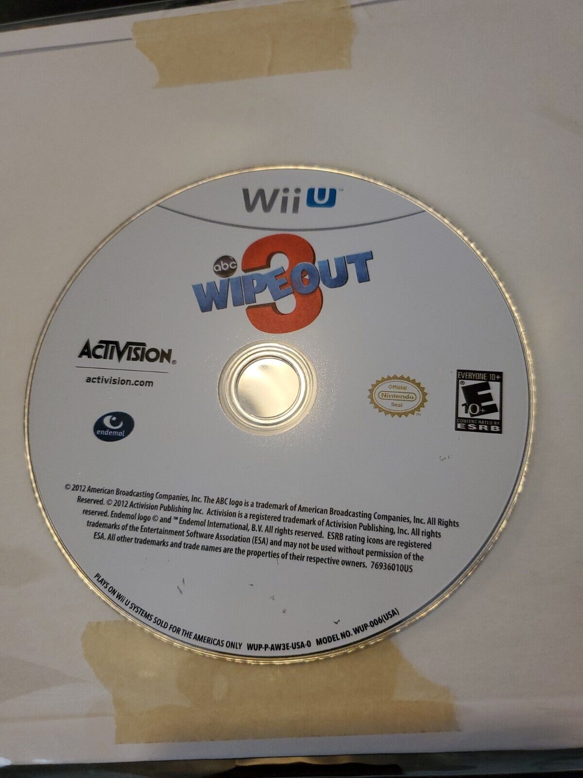 Wipeout 3 Nintendo Wii U 2012 Video Game DISC ONLY obstacle course game show