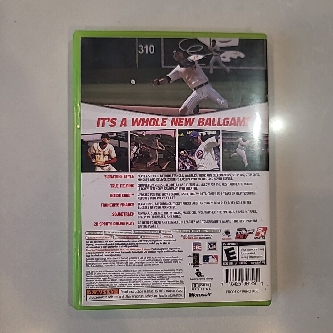 Major League Baseball 2K7 (Microsoft Xbox 360, 2007) 